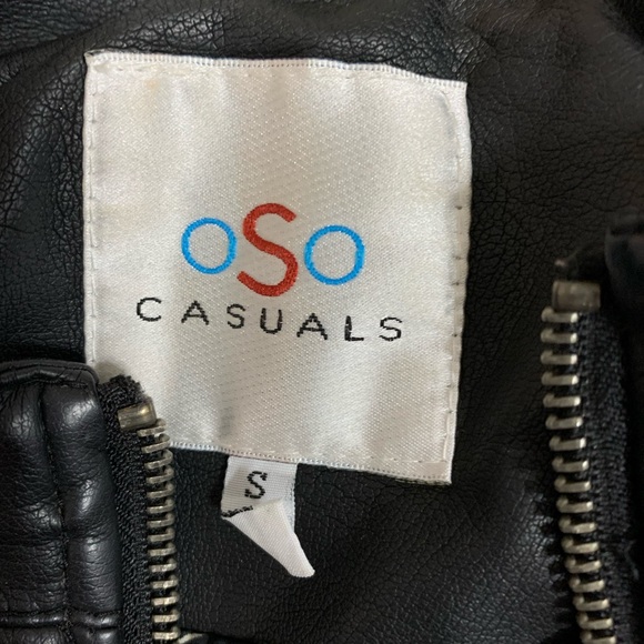 OSO Casuals Black Quilted Faux Leather Jacket, Size S - Picture 4 of 4